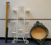 GREEN PAINTED METAL LAMP, WHIT
