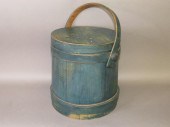 GREEN PAINTED SOFTWOOD FIRKIN
