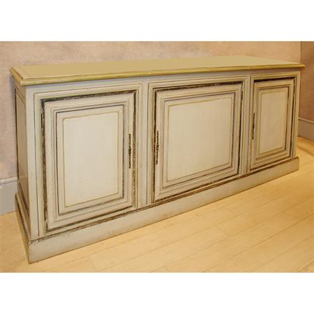 Green Painted Three Door Credenza