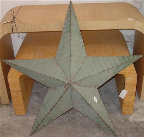 GREEN PAINTED TIN FIVE-POINT STAR