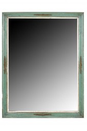 GREEN-PAINTED WOOD WALL MIRROR
