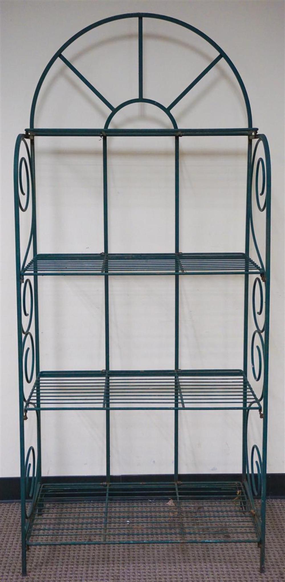 GREEN PAINTED WROUGHT IRON