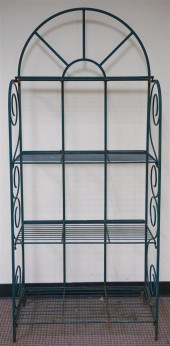 GREEN PAINTED WROUGHT IRON BAK