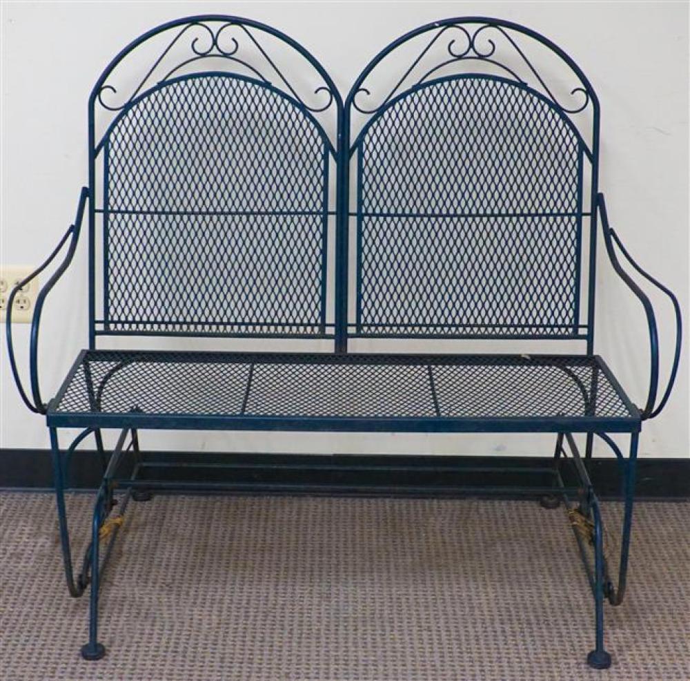 GREEN PAINTED WROUGHT IRON DOUBLE