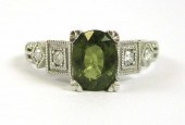 GREEN SAPPHIRE, DIAMOND AND PL
