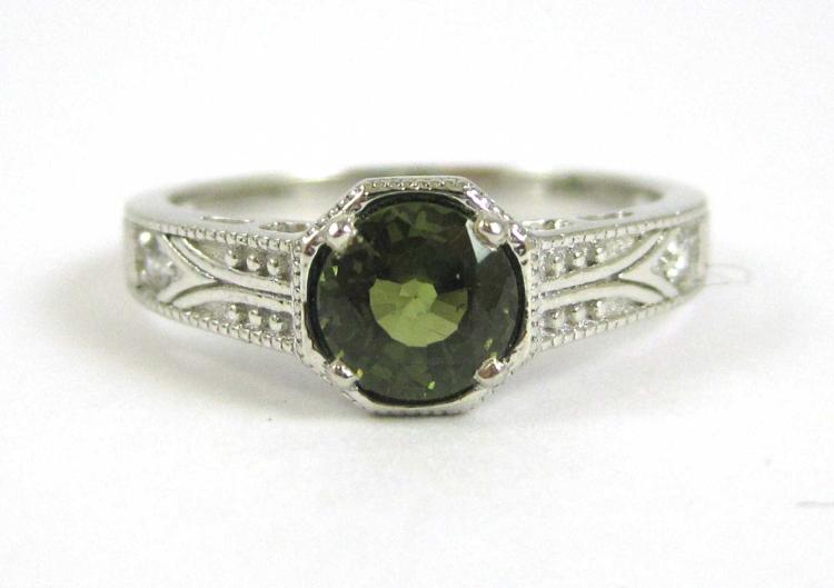 GREEN SAPPHIRE, DIAMOND AND
