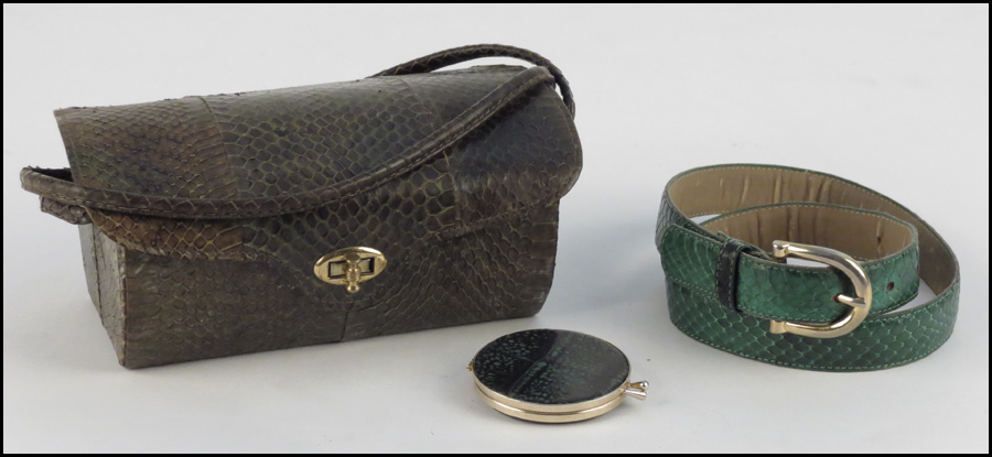 GREEN SNAKESKIN HANDBAG. Together
