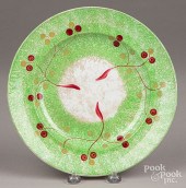 GREEN SPATTER BERRY PLATEGreen