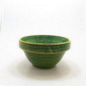 GREEN STONEWARE MIXING BOWLLar