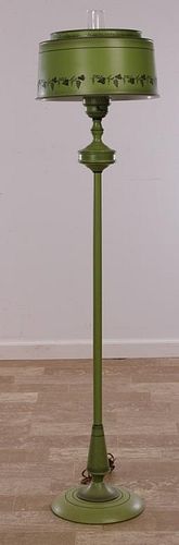 GREEN TOLEWARE FLOOR LAMPGreen