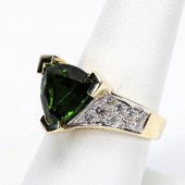 GREEN TOURMALINE, DIAMOND & 14