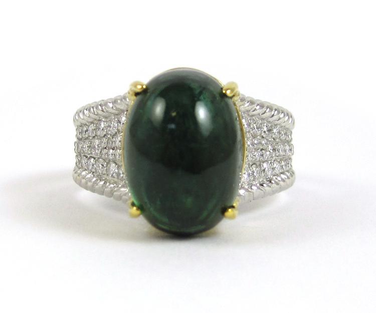 GREEN TOURMALINE, DIAMOND AND