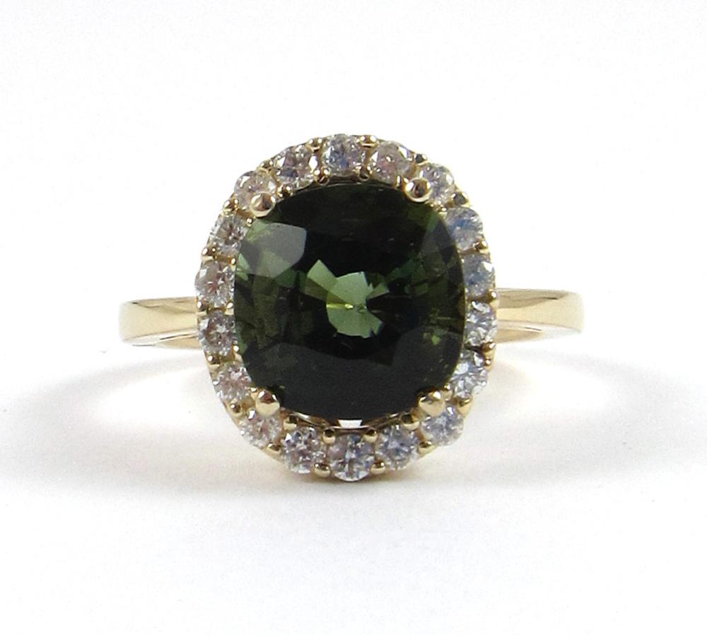 GREEN TOURMALINE, DIAMOND AND