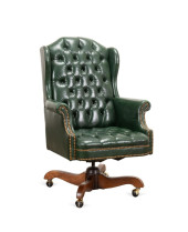 GREEN TUFTED LEATHER EXECUTIVE