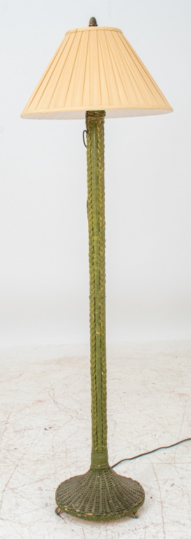 GREEN WICKER FLOOR LAMP Green