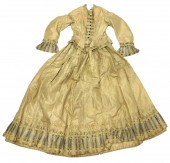 GREENISH TAN SILK TAFFETA DRES