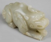 GREENISH-WHITE JADE MODEL OF A