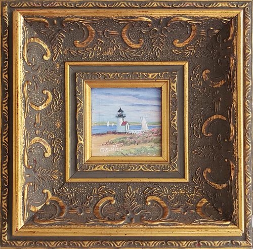 GREG HILL MINIATURE OIL ON BOARD