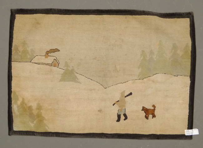 Grenfell rug with hunter and dog