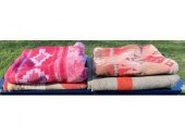 Grey and red/orange wool blank
