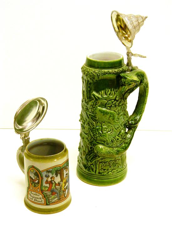Grey-colored ceramic stein