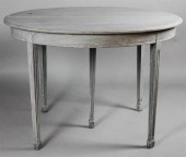 GREY FAUX PAINTED CIRCULAR WAL