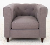 GREY UPHOLSTERED CHESTERFIELD