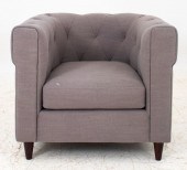 GREY UPHOLSTERED CHESTERFIELD