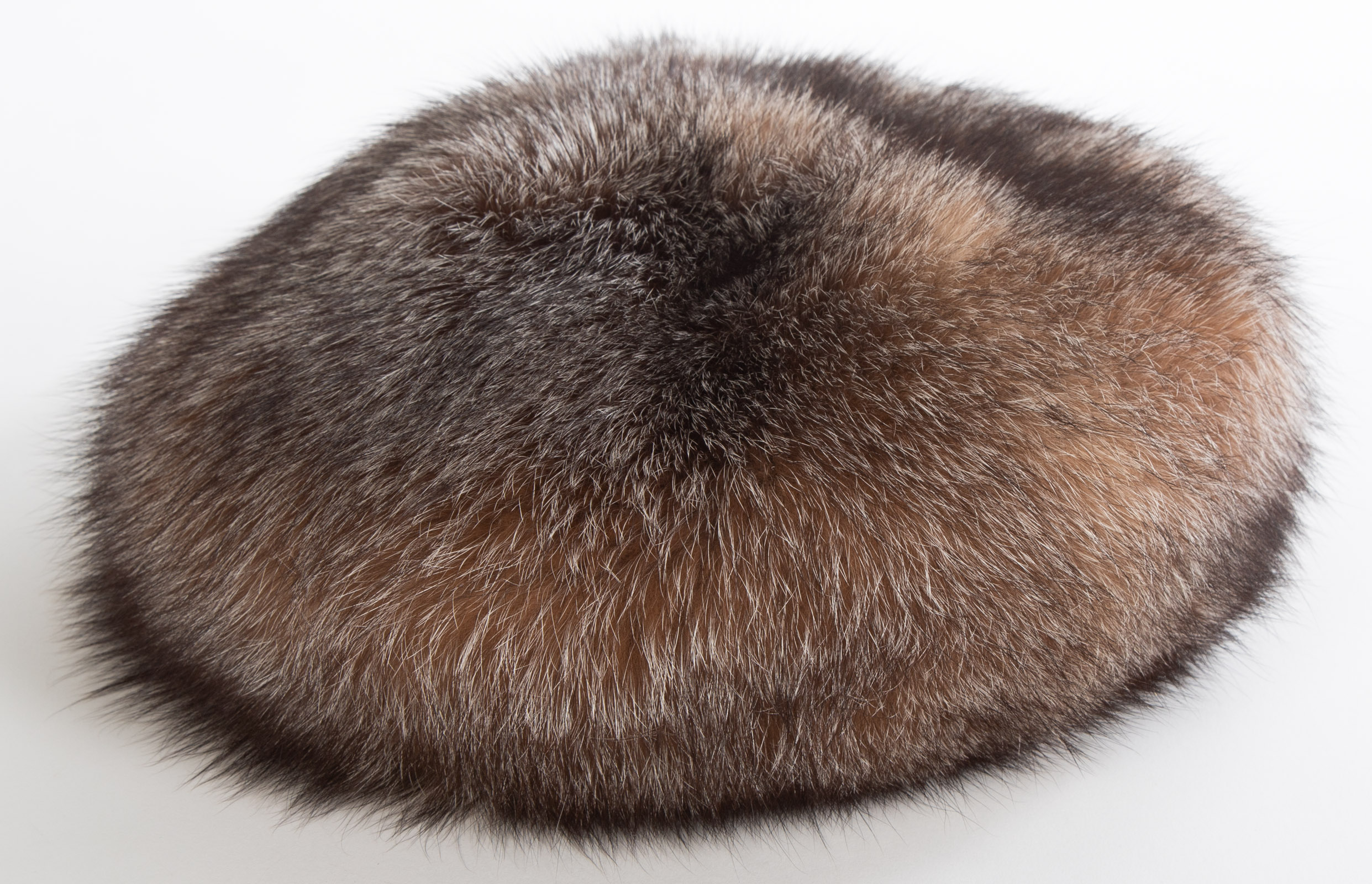 GREY/BROWN FOX FUR HAT inscribed