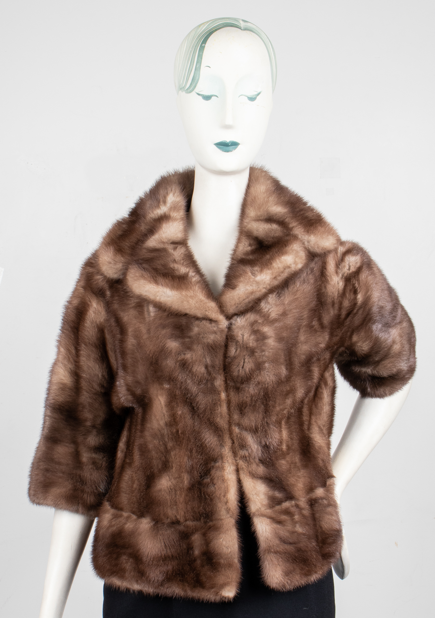 GREYISH BROWN MINK FUR COAT Mink