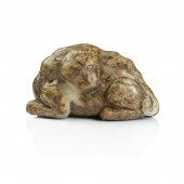 GREYISH WHITE JADE CARVING OF