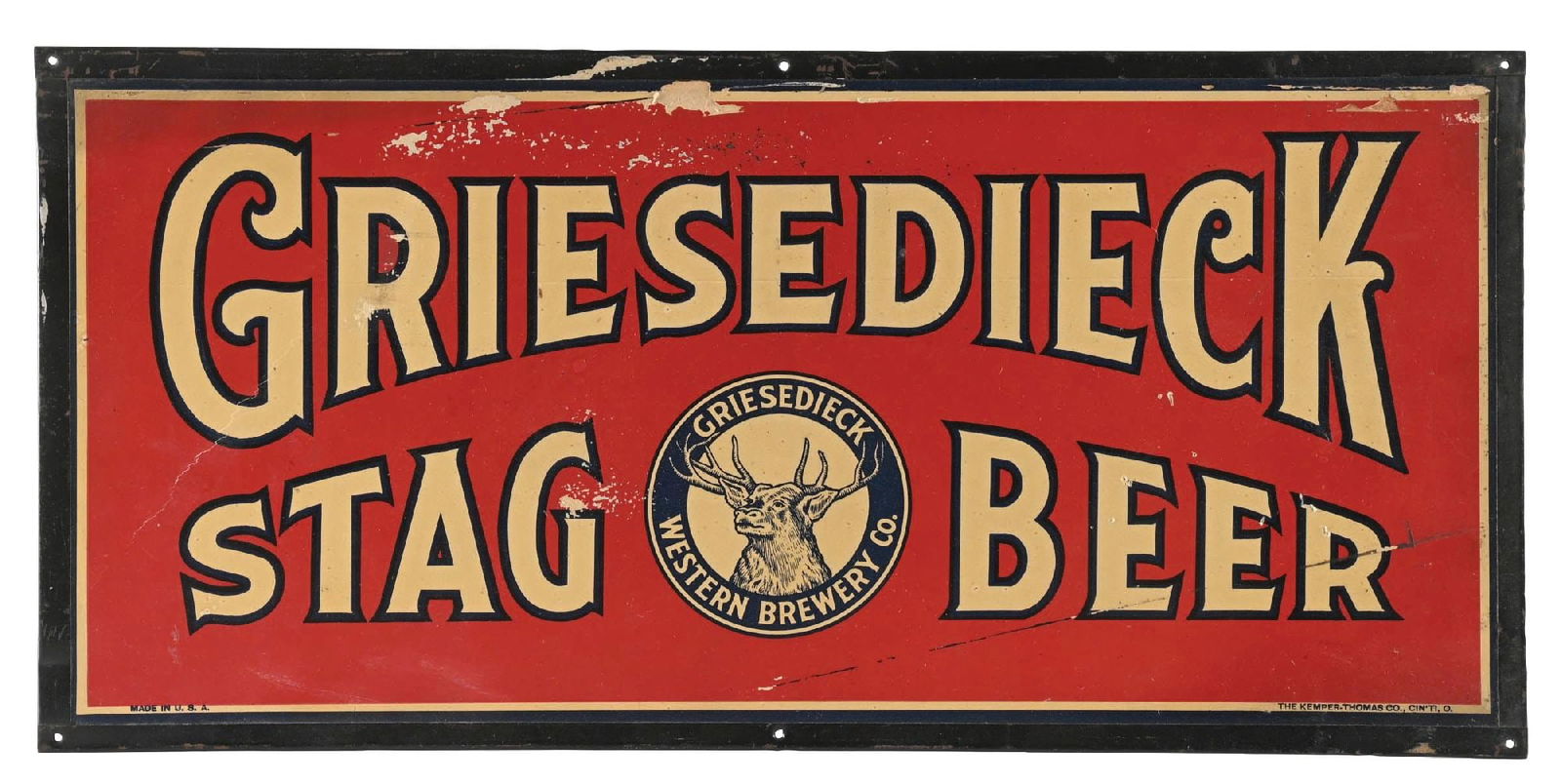 GRIESEDIECK STAG BEER SIGN W/