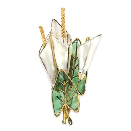 Gripoix Calla Lily Brooch 	 
