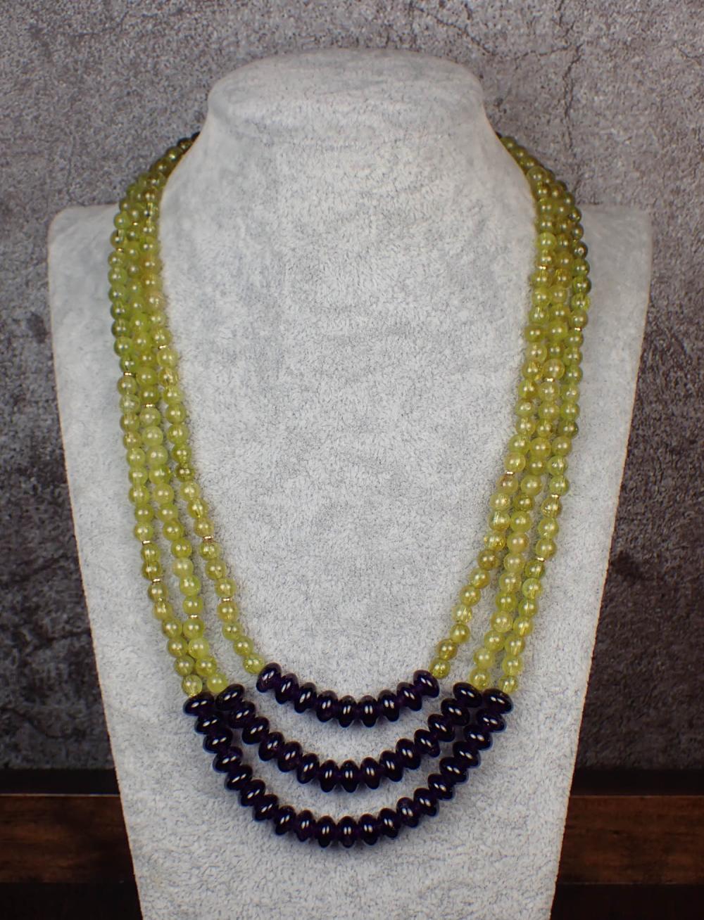 GROSSULAR GARNET, AMETHYST AND GOLD