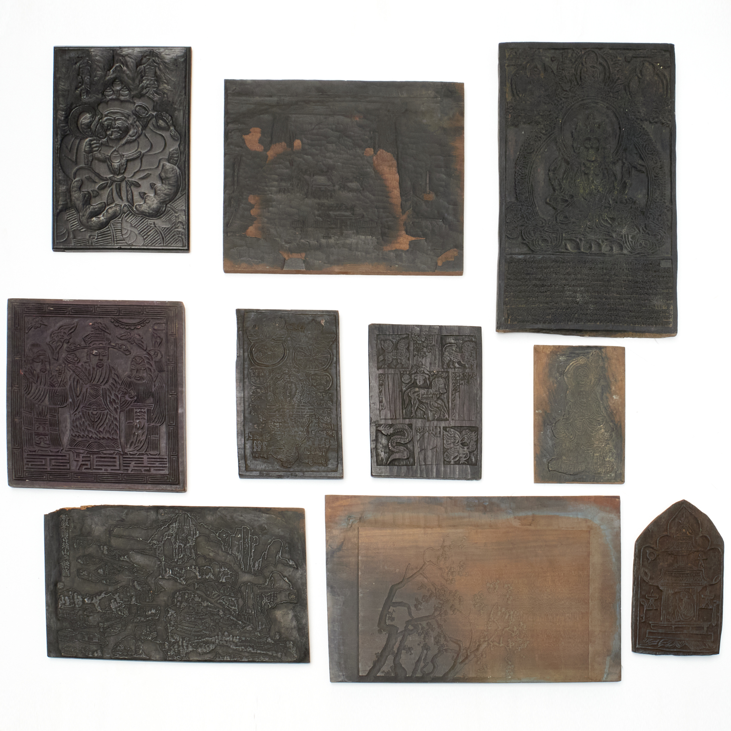 GROUP (10) ANTIQUE ASIAN WOOD