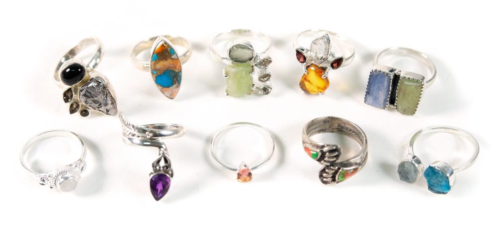 GROUP, 10 ASSORTED STERLING