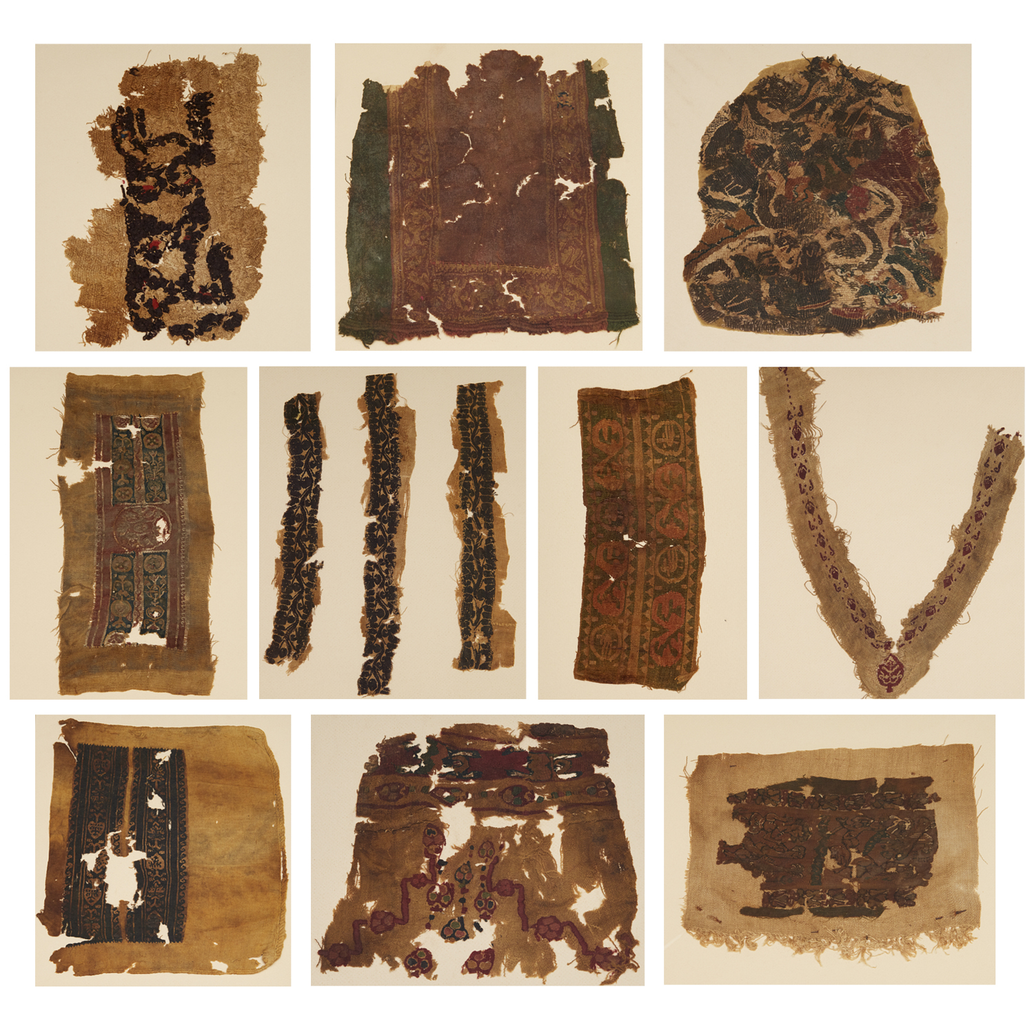 GROUP (10) COPTIC TEXTILE FRAGMENTS