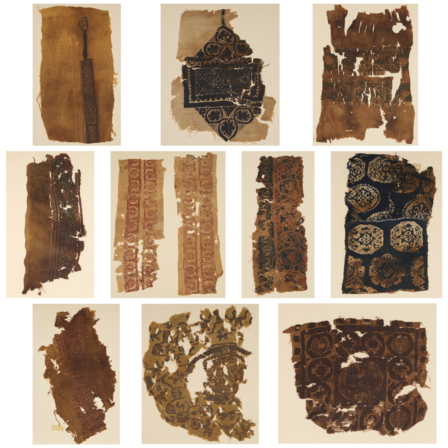 GROUP (10) COPTIC TEXTILE FRAGMENTS