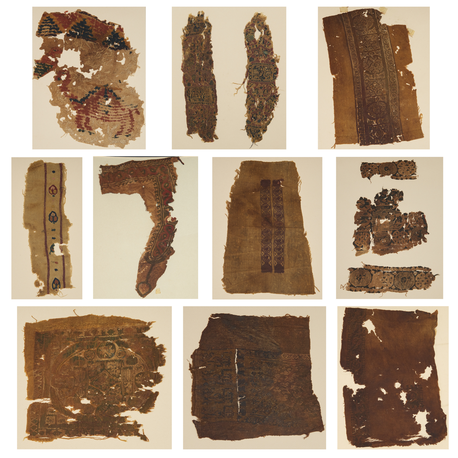GROUP (10) COPTIC TEXTILE FRAGMENTS