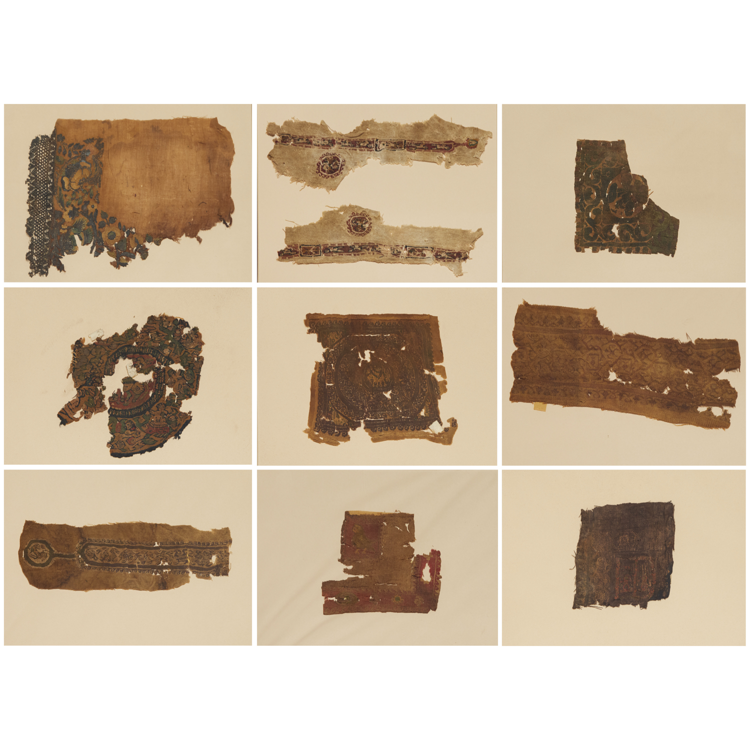 GROUP (10) COPTIC TEXTILE FRAGMENTS