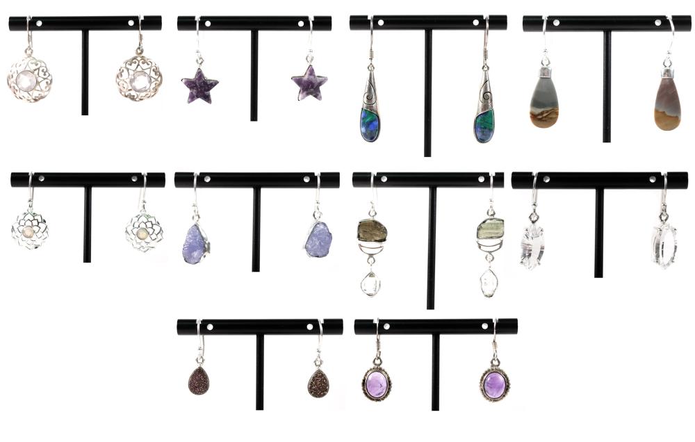 GROUP, 10 PAIRS OF STERLING