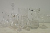 GROUP, 10 PIECES CUT CRYSTAL &