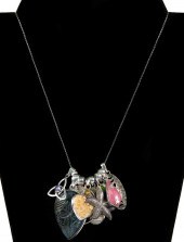 GROUP, 10 STERLING PENDANTS &