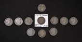 GROUP, 11 BARBER HALF DOLLAR C