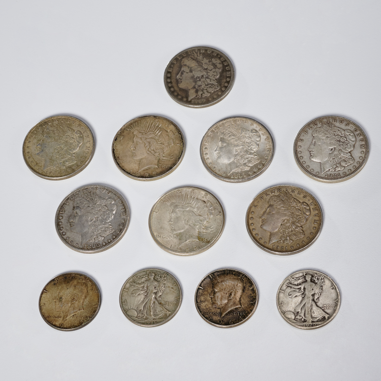 GROUP (12) U.S. SILVER DOLLARS