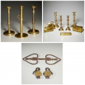 GROUP (14) ANTIQUE BRASS OBJEC