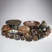 GROUP (25) ANTIQUE ASIAN BROWN