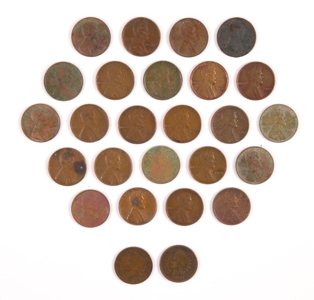 GROUP, 26 VARIOUS PENNIESGrouping