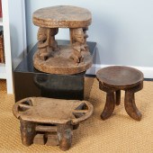 GROUP (3) AFRICAN CARVED WOOD
