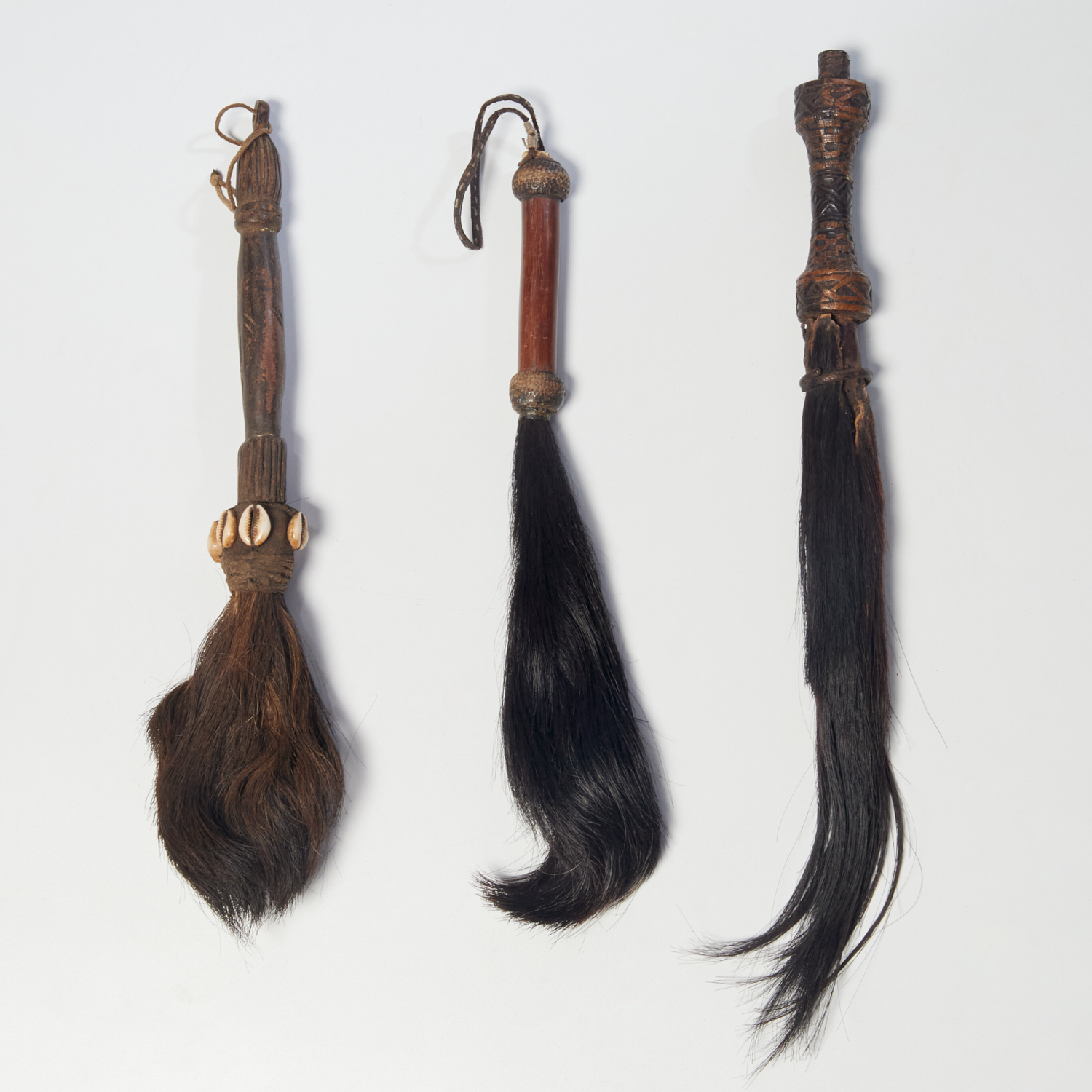 GROUP (3) AFRICAN FLY WHISKS